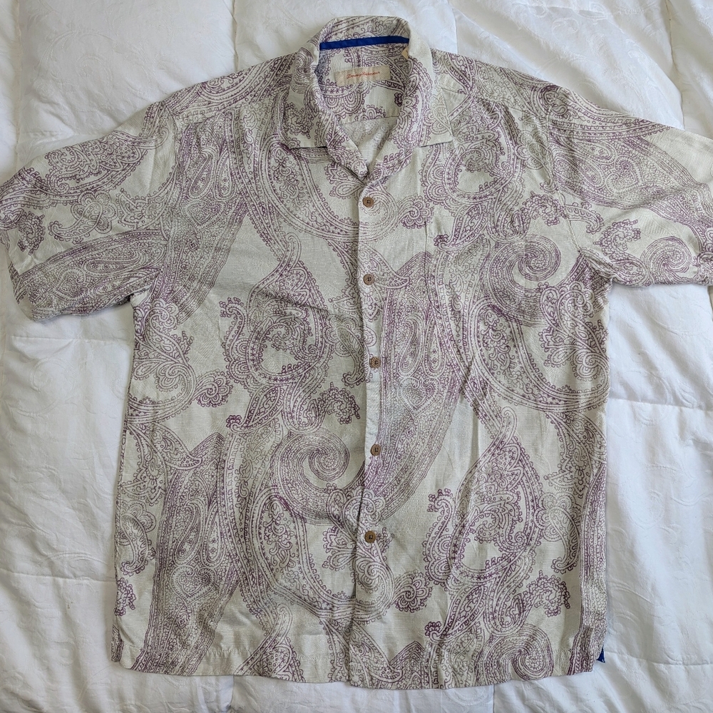 Tommy Bahama 100%Silk Button Up Men's L